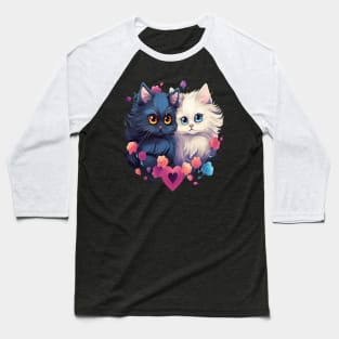 Persian Cat Couple Valentine Baseball T-Shirt